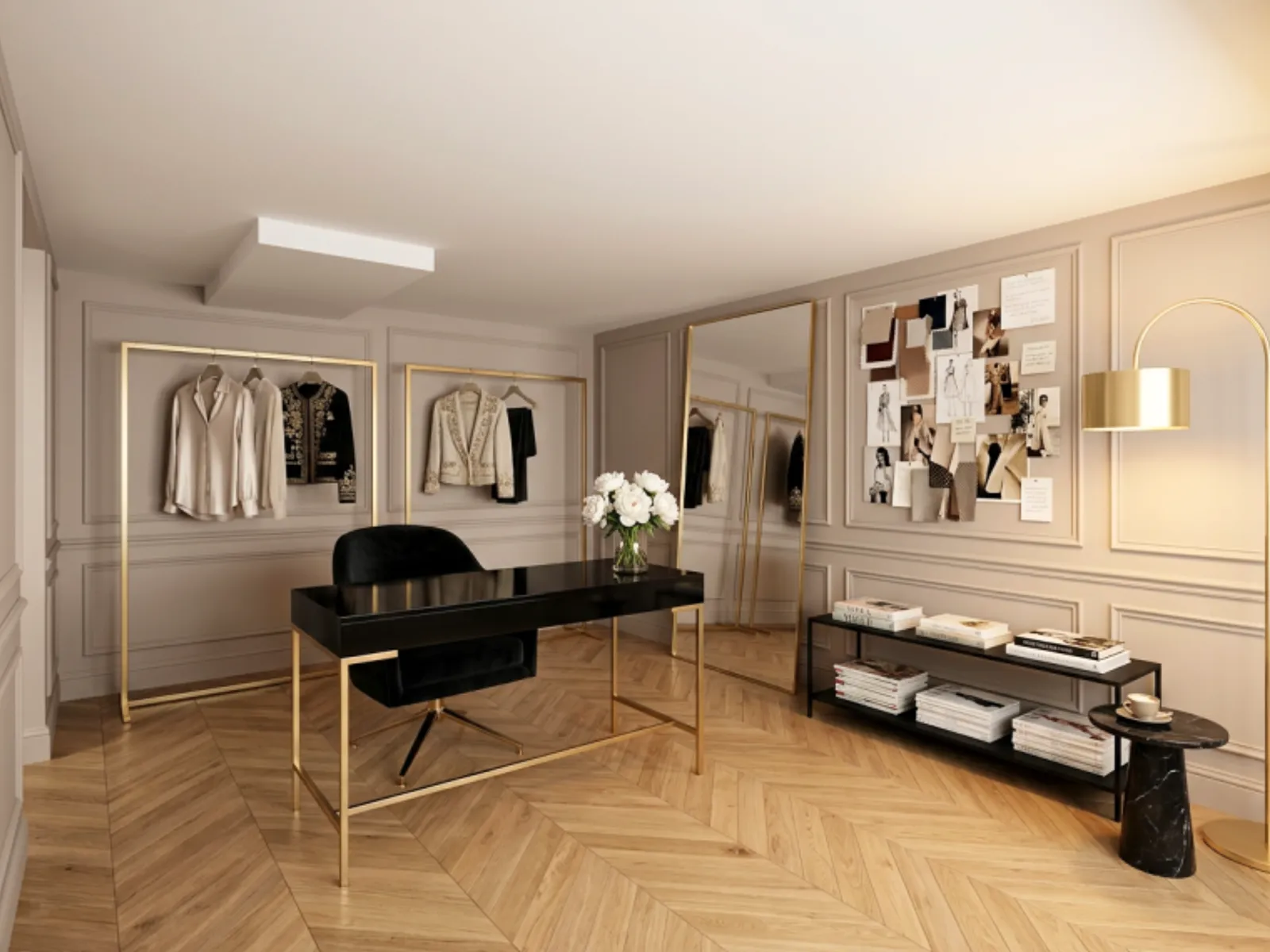 Bureau et dressing aménagés par Rebecca Nardi, architecte d'intérieur